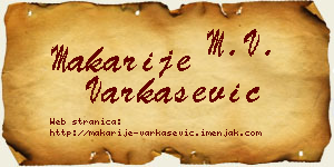 Makarije Varkašević vizit kartica